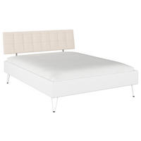 BETT 160/200 cm,  in Weiß,  - Weiß, Design, Textil/Metall (160/200cm) - Carryhome