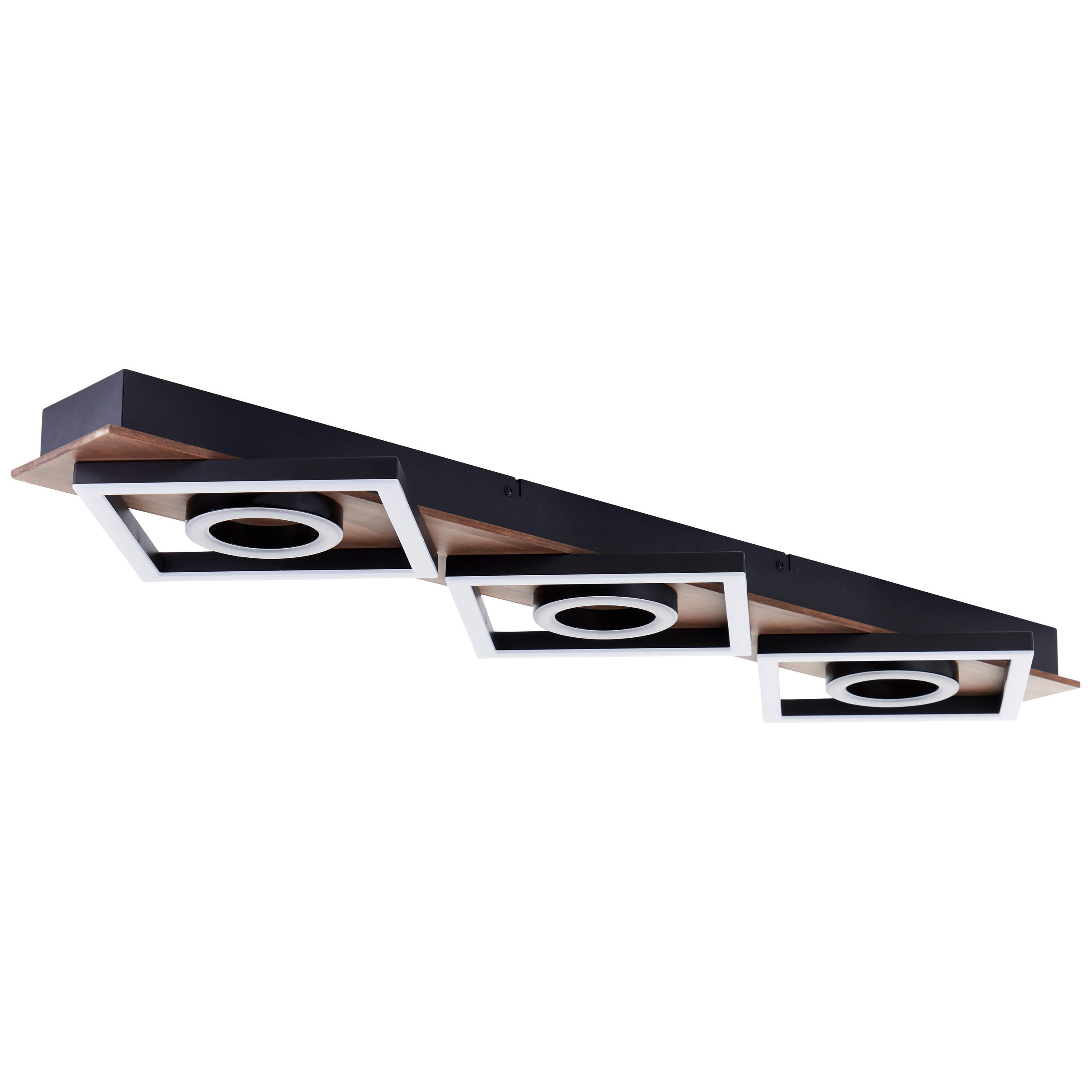 LED-DECKENLEUCHTE    88/6,5/28 cm  - Eiche dunkel/Schwarz, Design, Holz/Kunststoff (88/6,5/28cm) - Brilliant