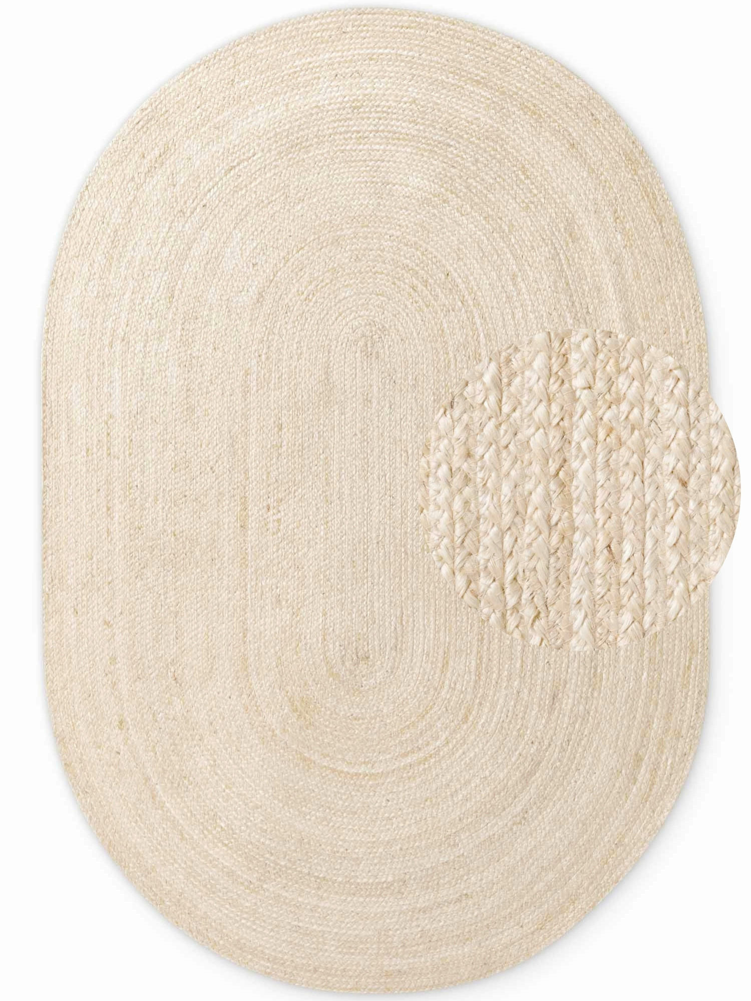JUTETEPPICH 160/230 cm Jute Braided Champagner oval  - Champagner, Basics, Textil (160/230cm) - Hanse Home