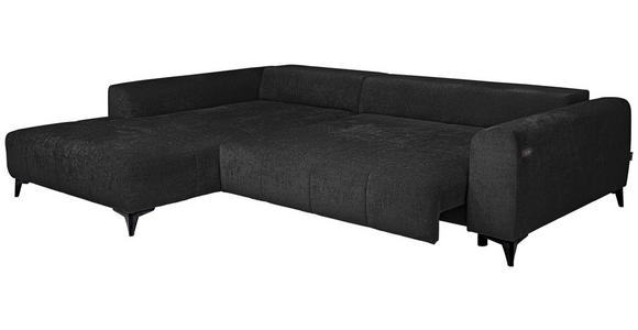 ECKSOFA  in Chenille Schwarz  222/279 cm  - Schwarz, KONVENTIONELL, Kunststoff/Textil (222/279cm) - Hom`in
