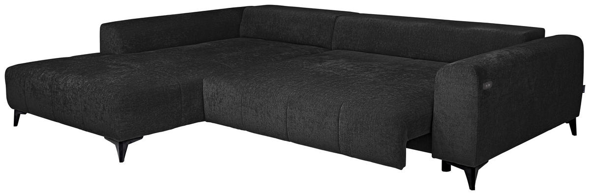 HÖRNSOFFA i chenille svart  - svart, Klassisk, textil/plast (222/279cm) - MID.YOU