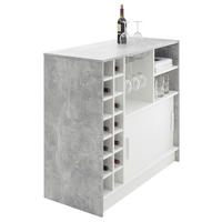 BÁRASZTAL  - világosszürke/króm, Modern, faalapú anyag/fém (110/48/100cm) - MID.YOU