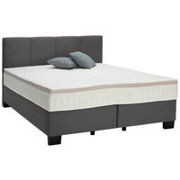 BOXSPRINGBETT 160/200 cm  in Anthrazit  - Anthrazit/Schwarz, Design, Kunststoff/Textil (160/200cm) - Hom`in