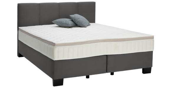 BOXSPRINGBETT 160/200 cm  in Anthrazit  - Anthrazit/Schwarz, Design, Kunststoff/Textil (160/200cm) - Hom`in