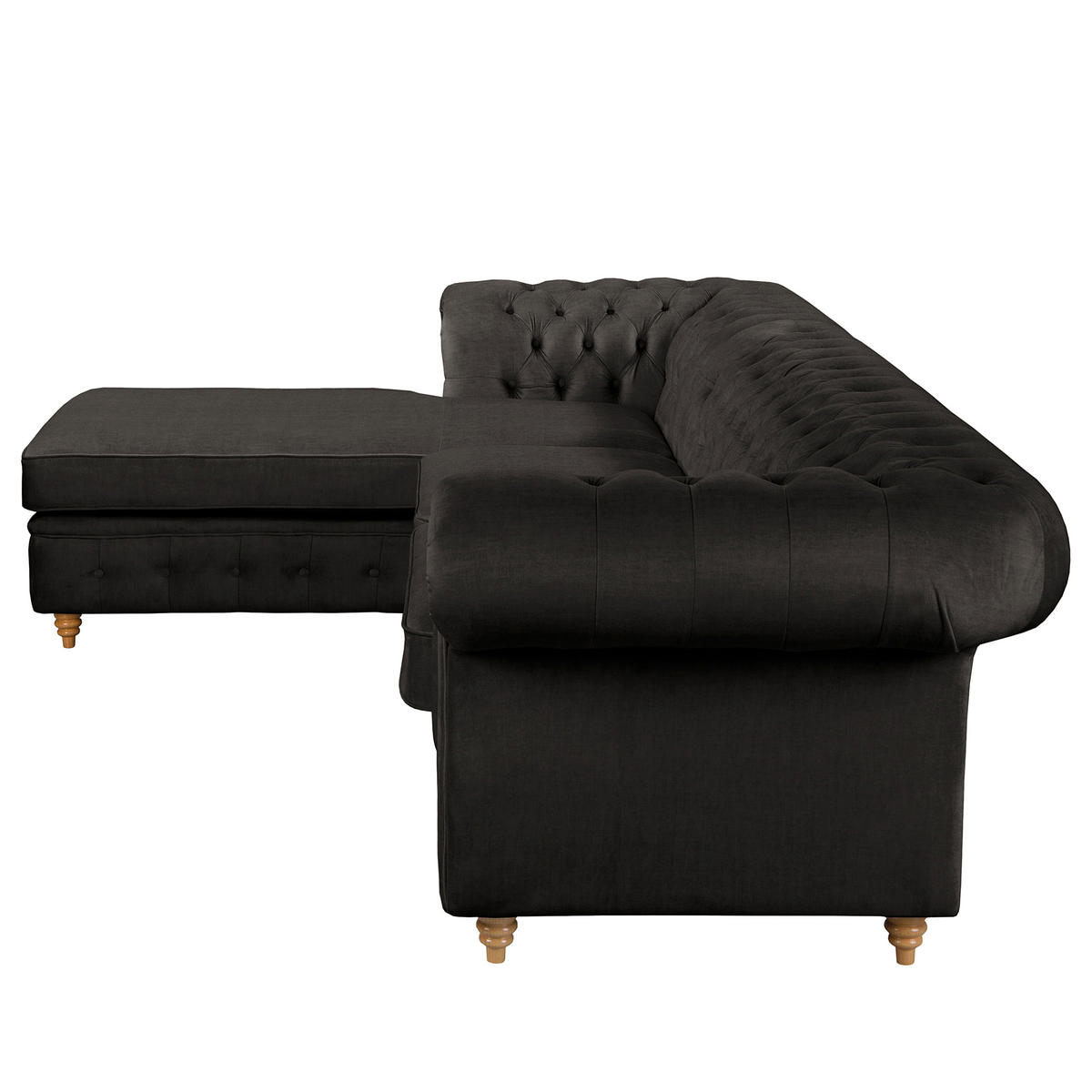 ECKSOFA Laura Anthrazit Mikrofaser  - Anthrazit/Creme, Design, Holz/Textil (182/284cm) - P & B