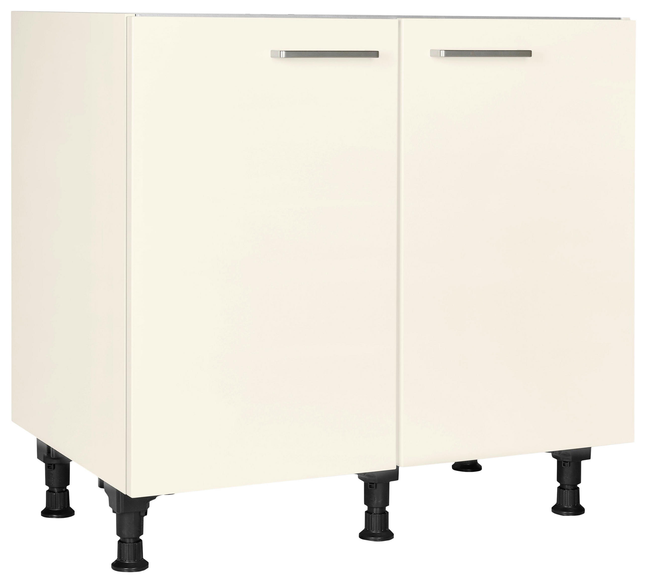 SPÜLENUNTERSCHRANK 90/87/56 cm  in Magnolie  - Edelstahlfarben/Magnolie, MODERN, Holzwerkstoff/Metall (90/87/56cm) - Nobilia