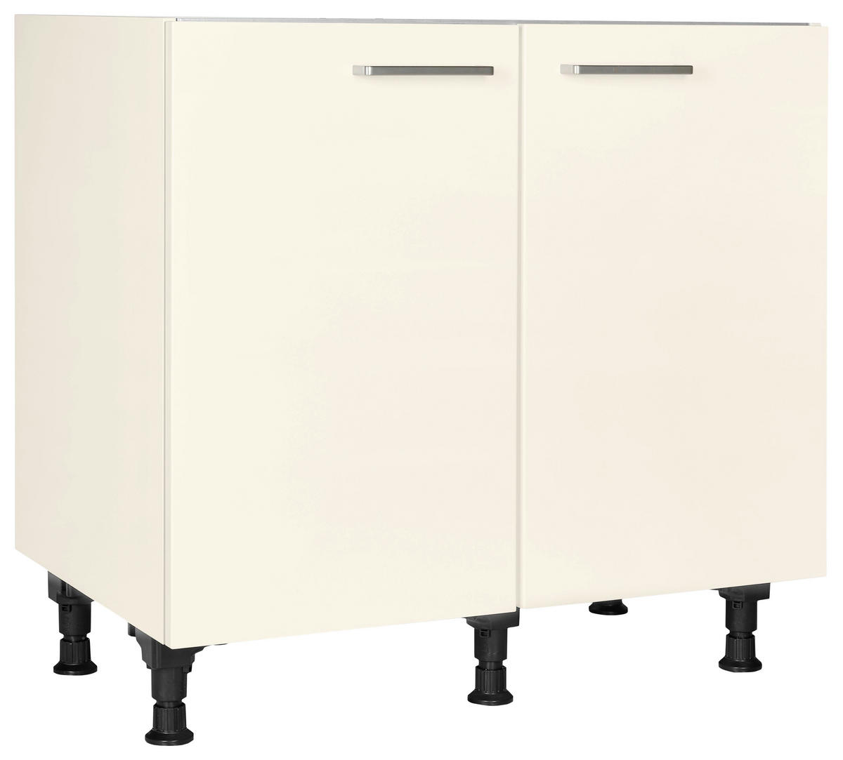 SPÜLENUNTERSCHRANK 90/87/56 cm  in Magnolie  - Edelstahlfarben/Magnolie, MODERN, Holzwerkstoff/Metall (90/87/56cm) - Nobilia