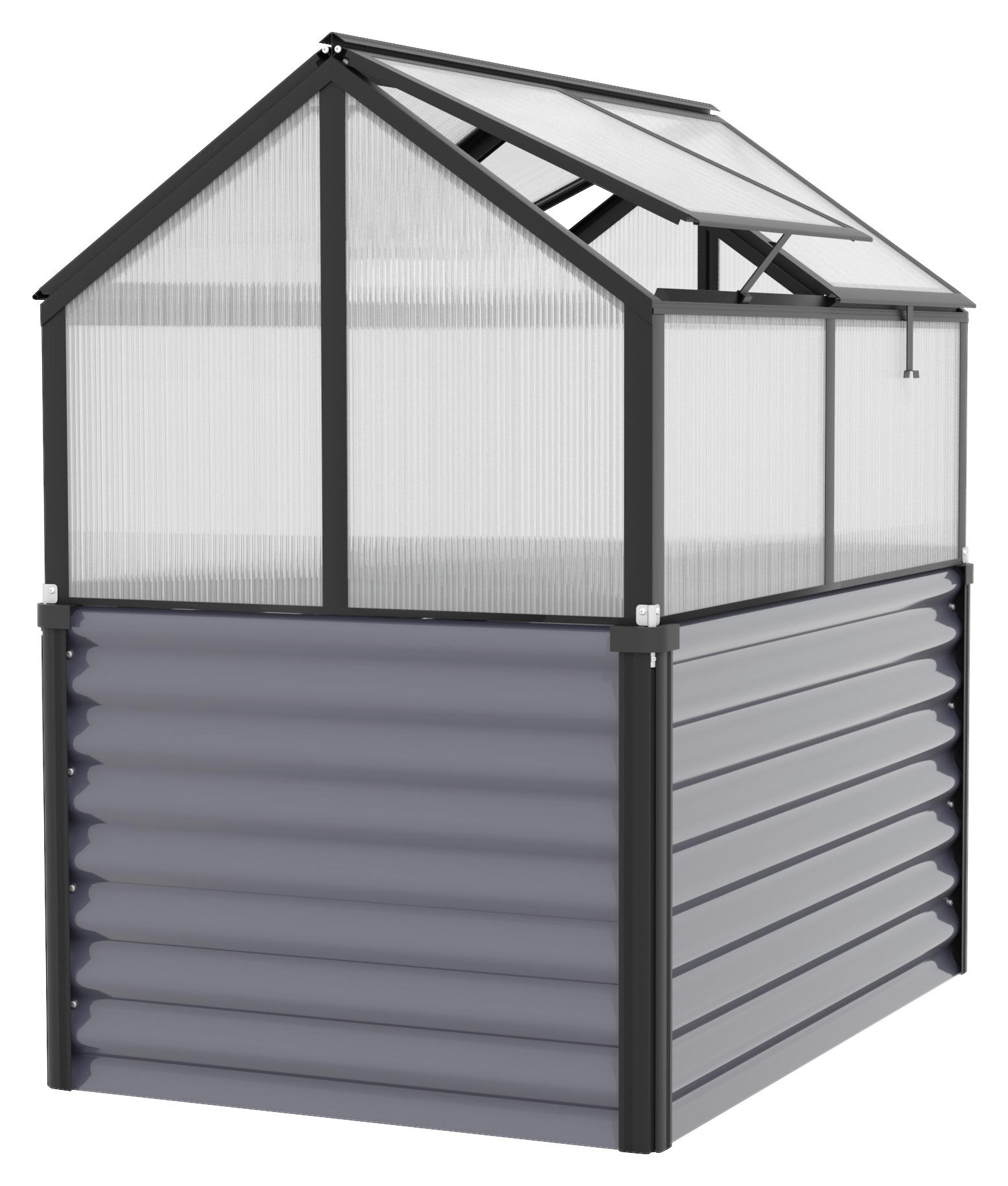 Frühbeetkasten Gamma Metall/ Kunststoff 89x134,5x126,7 cm