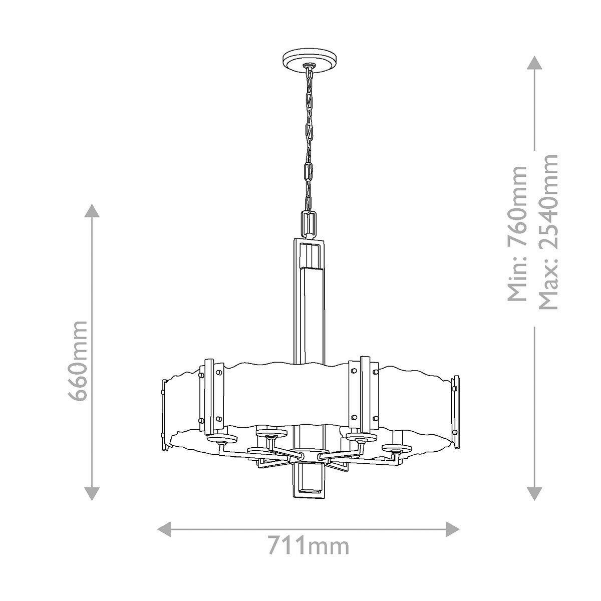 KRONLEUCHTER Kichler 66/71,1/76 cm  - Bronzefarben, Design, Glas/Metall (66/71,1/76cm) - Elstead Lighting