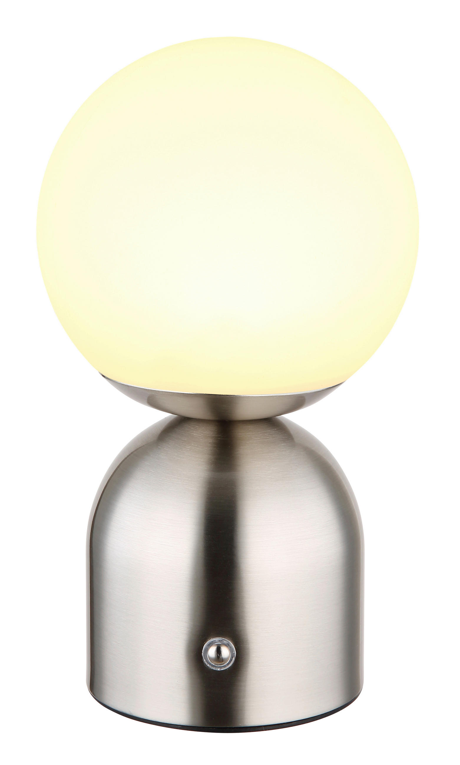 AKKU-TISCHLEUCHTE 12/21 cm   - Opal/Nickelfarben, KONVENTIONELL, Kunststoff/Metall (12/21cm) - Globo