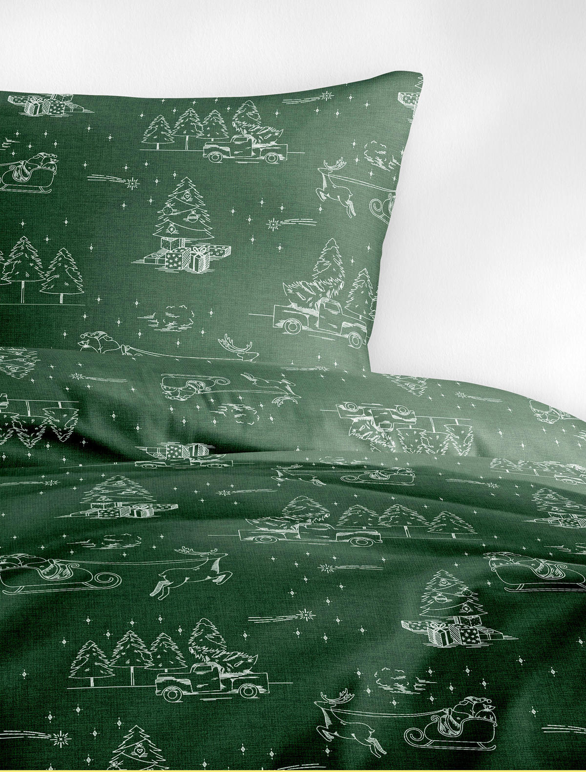 BETTWÄSCHE Biber 155/220 cm  - Grün, Design, Textil (155/220cm) - Bierbaum