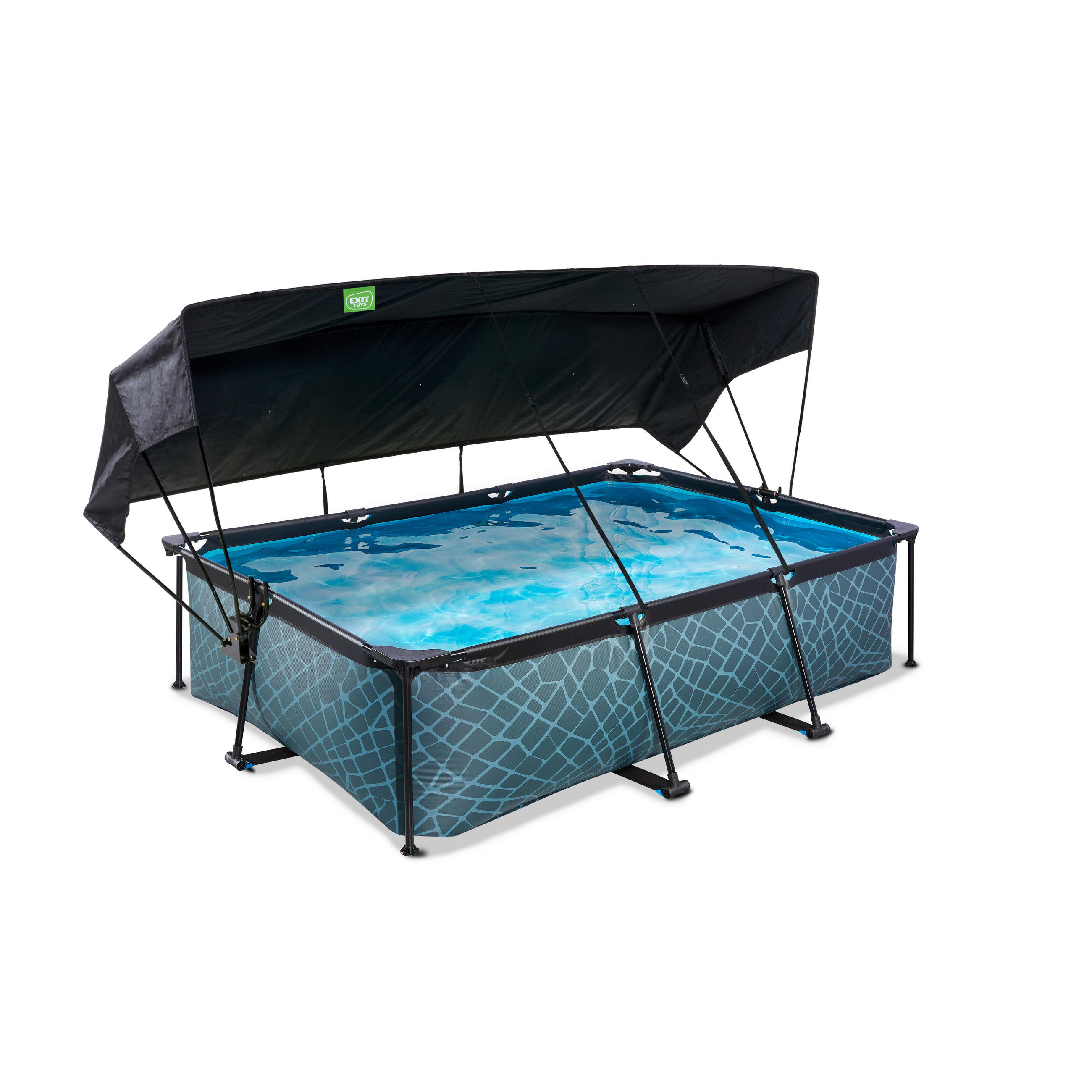 POOL-SET 220/150/65 cm  - Grau, KONVENTIONELL, Kunststoff (220/150/65cm) - EXIT Toys