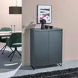 KOMMODE  in 80/103/38 cm  - Anthrazit/Schwarz, KONVENTIONELL, Holzwerkstoff/Metall (80/103/38cm) - Carryhome