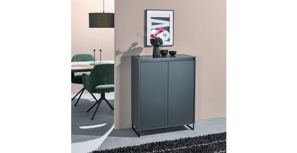 KOMMODE in 80/103/38 cm - Anthrazit/Schwarz, KONVENTIONELL, Holzwerkstoff/Metall (80/103/38cm) - Carryhome