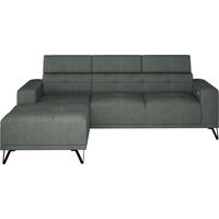 ECKSOFA in Chenille Waldgrün  - Waldgrün/Schwarz, Konventionell, Textil/Metall (178/264cm) - Hom`in