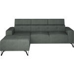 ECKSOFA Waldgrün Chenille  - Waldgrün/Schwarz, KONVENTIONELL, Textil/Metall (178/264cm) - Hom`in