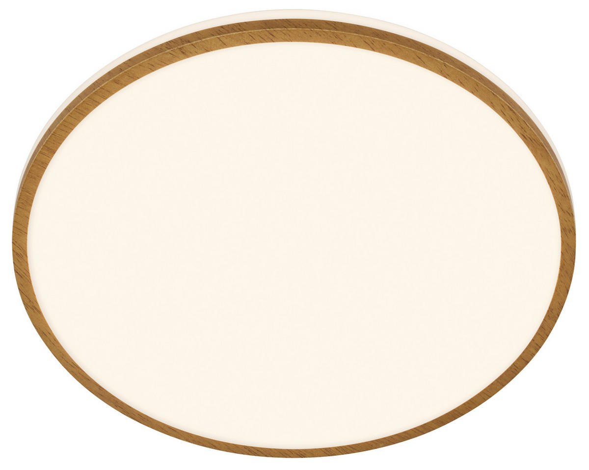 FÜRDŐSZ. LED MENNYEZETI LÁMPA - fehér, Basics, műanyag/fa (33/6,5cm)