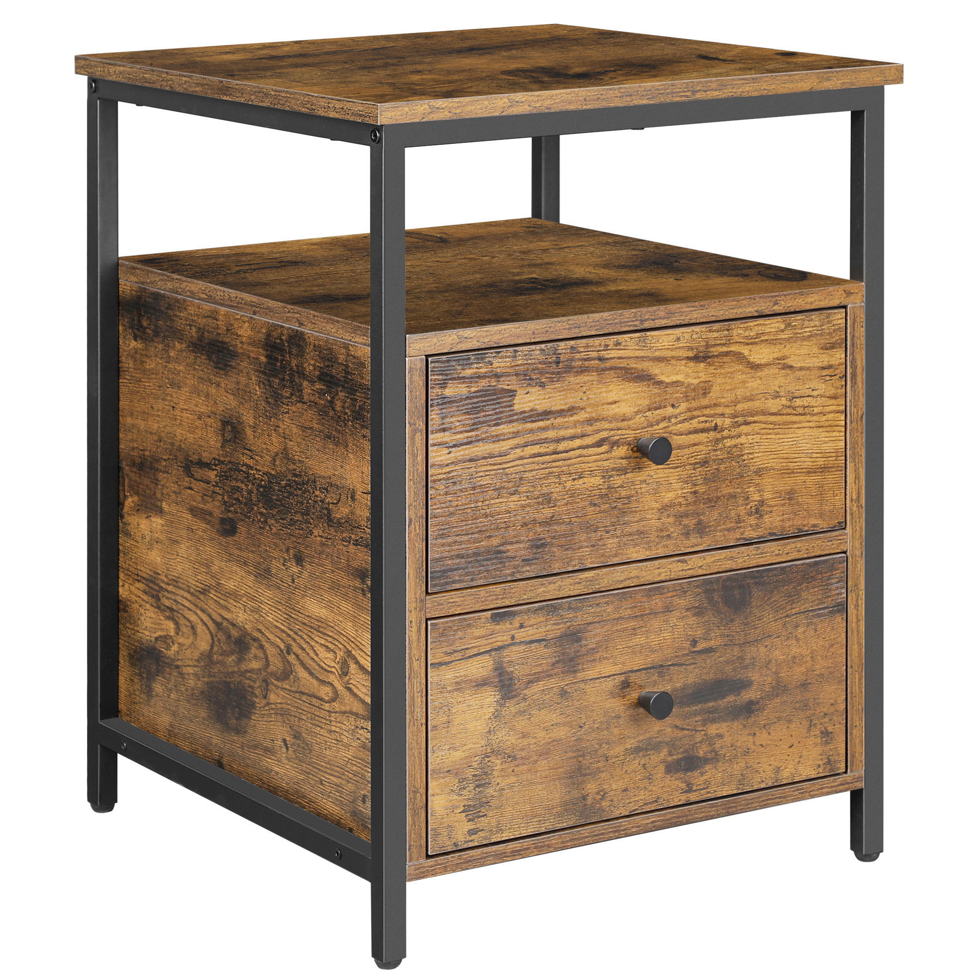 NACHTTISCH 45/60/45 cm  in Braun, Schwarz  - Schwarz/Braun, Trend, Holzwerkstoff (45/60/45cm) - Boxxx