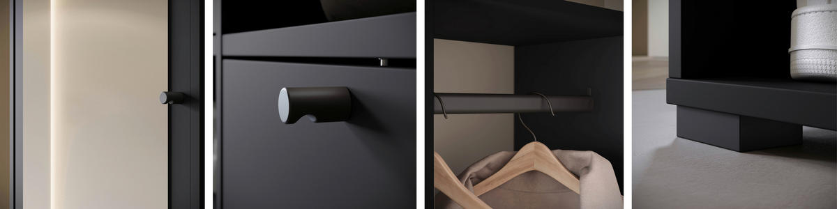 GARDEROBE  in 90/190/33 cm  - Schwarz, Trend, Holzwerkstoff (90/190/33cm) - MID.YOU