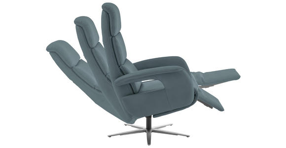 RELAXSESSEL in Leder Blaugrau  - Edelstahlfarben/Blaugrau, Design, Leder/Metall (76/119/86cm) - Dieter Knoll