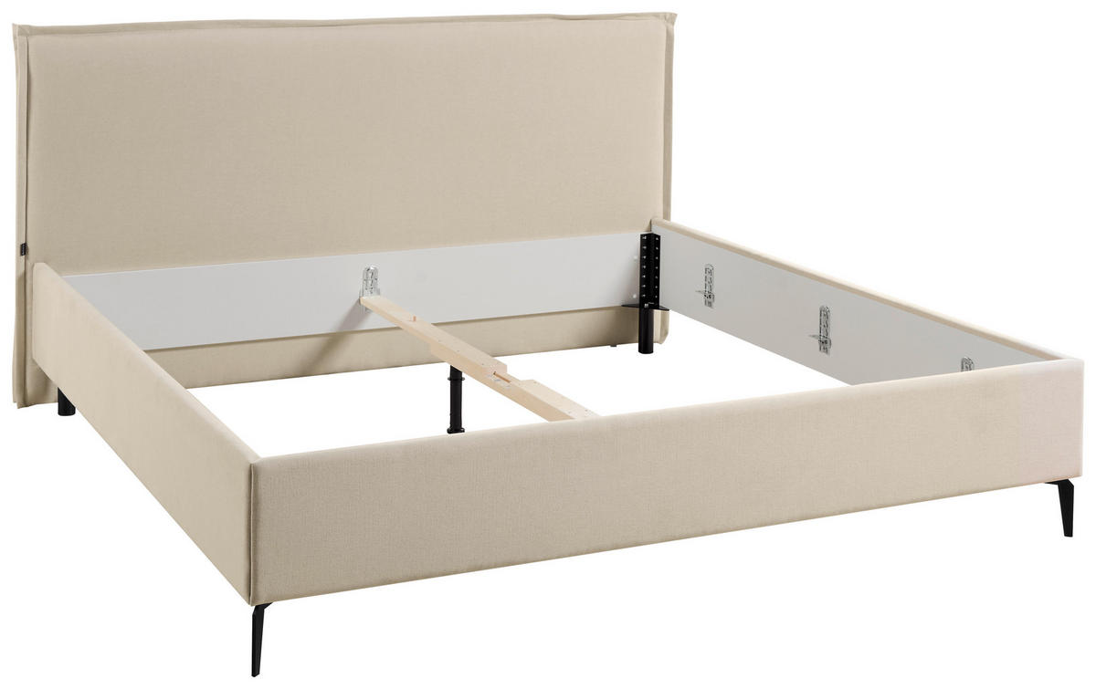 POLSTERBETT ELOS gepolstertes Kopfteil 160/200 cm  in Creme, Weiß  - Anthrazit/Creme, Design, Textil (160/200cm) - Musterring