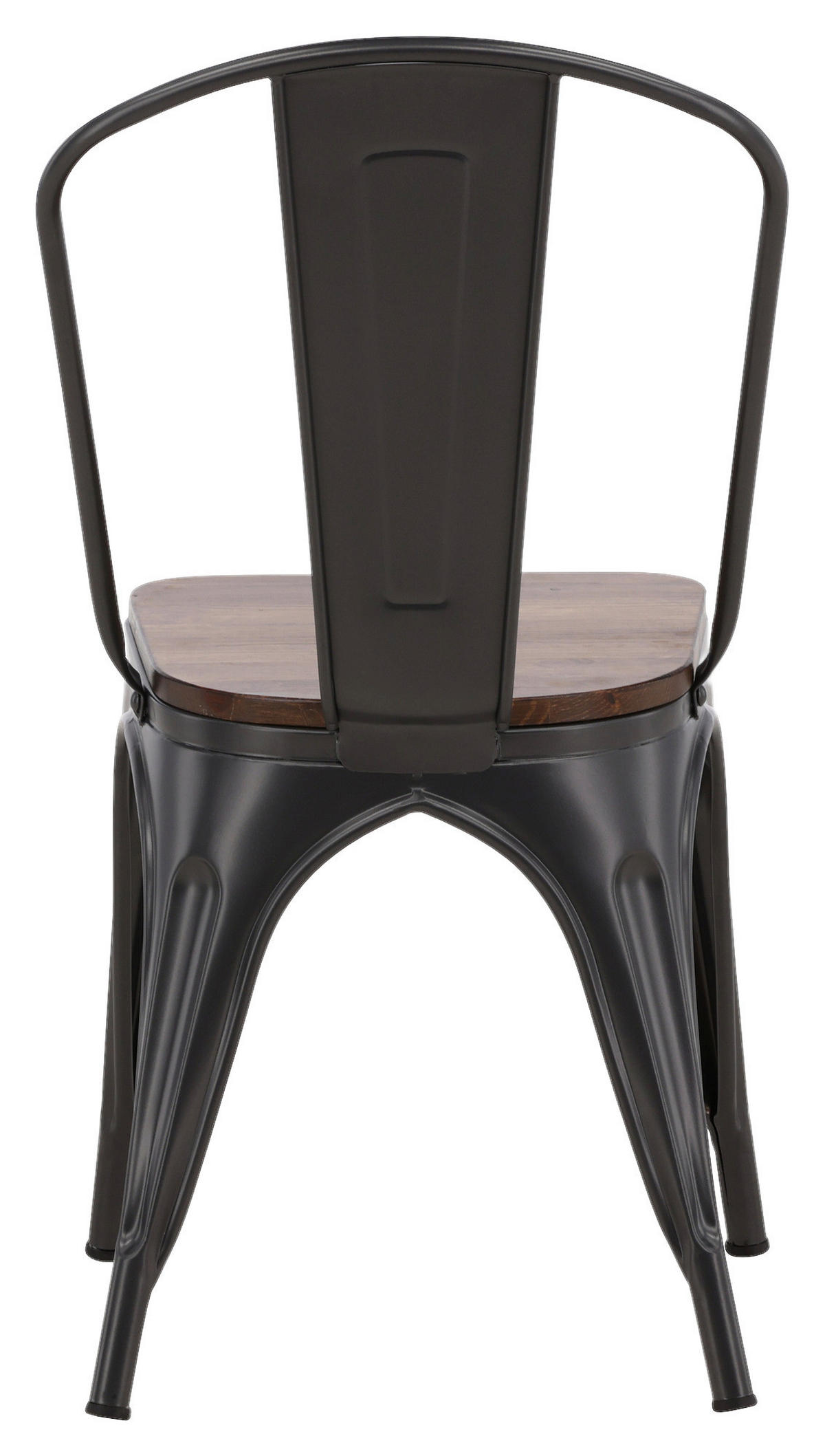 STUHL-SET  in Stahl  - Dunkelgrau/Dunkelbraun, Design, Holz/Metall (36/85/51cm) - Livetastic