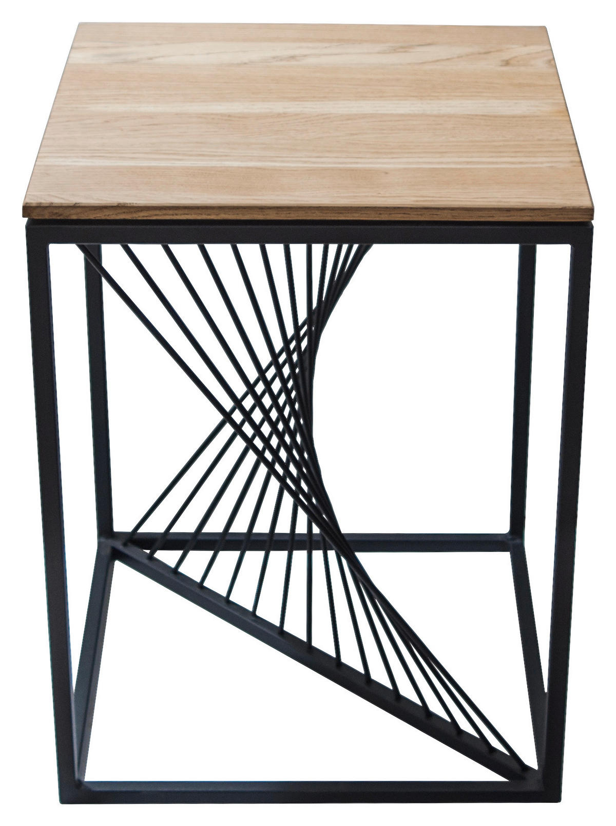 PRÍRUČNÝ STOLÍK, divoký dub, čierna, divoký dub - čierna/divoký dub, Trend, kov/drevo (40/40/50cm) - Boxxx