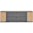TV-ELEMENT Grau, Eiche Artisan  217/70,6/48,4 cm  - Schwarz/Eiche Artisan, KONVENTIONELL, Holzwerkstoff/Metall (217/70,6/48,4cm) - Hom`in