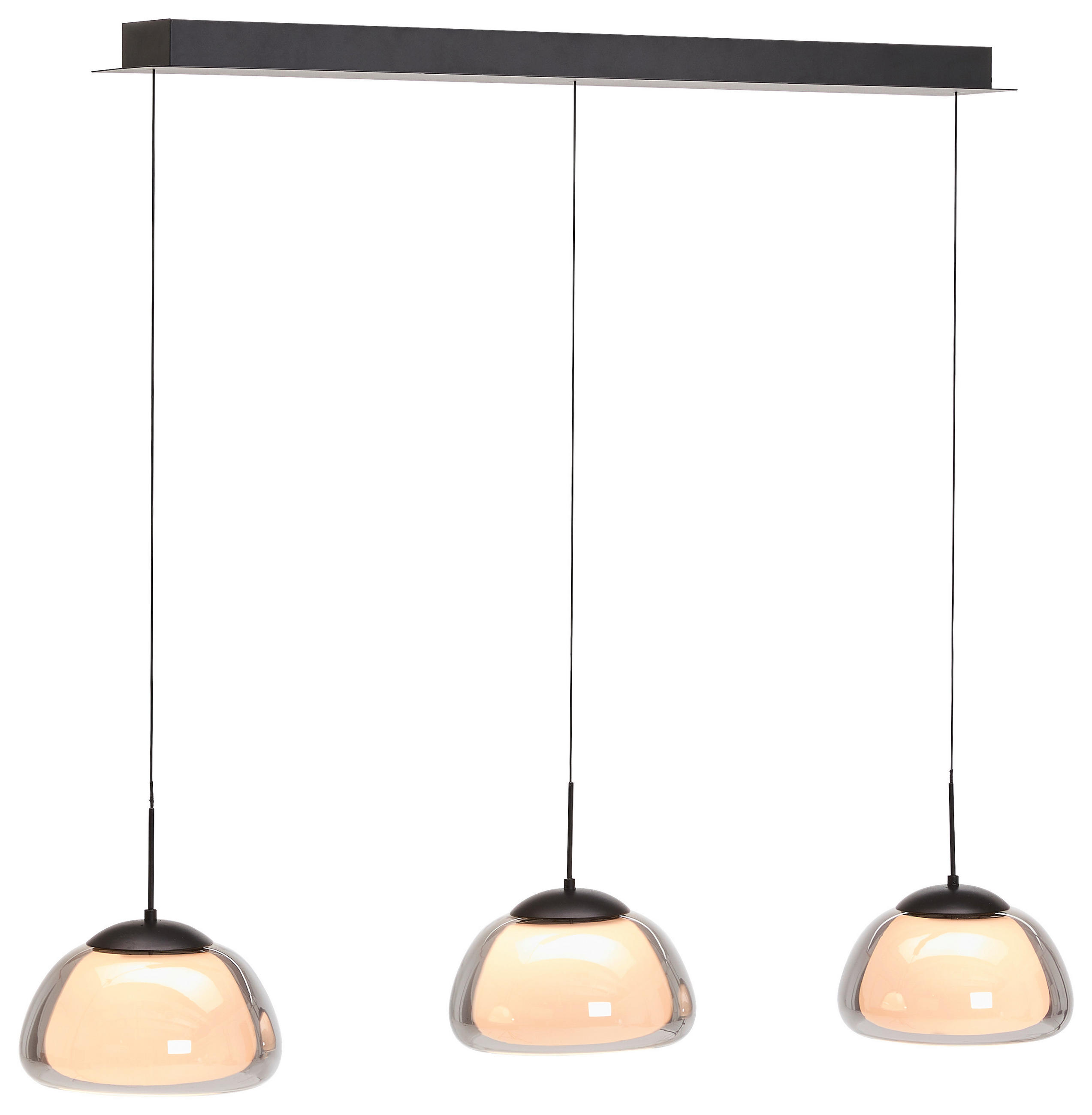 LED-HÄNGELEUCHTE 125/24.5/60-180 cm    - Schwarz, Design, Metall (125/24.5/60-180cm) - Hell
