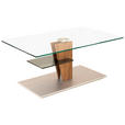 COUCHTISCH in Holz, Glas, Holzwerkstoff 100/60/47-65 cm  - Wildeiche/Edelstahlfarben, MODERN, Glas/Holz (100/60/47-65cm) - Venda