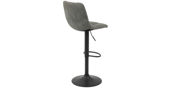 BARHOCKER Mikrofaser Grau Sitzfläche 360° drehbar - Grau, KONVENTIONELL, Textil/Metall (43/113/44cm) - Carryhome