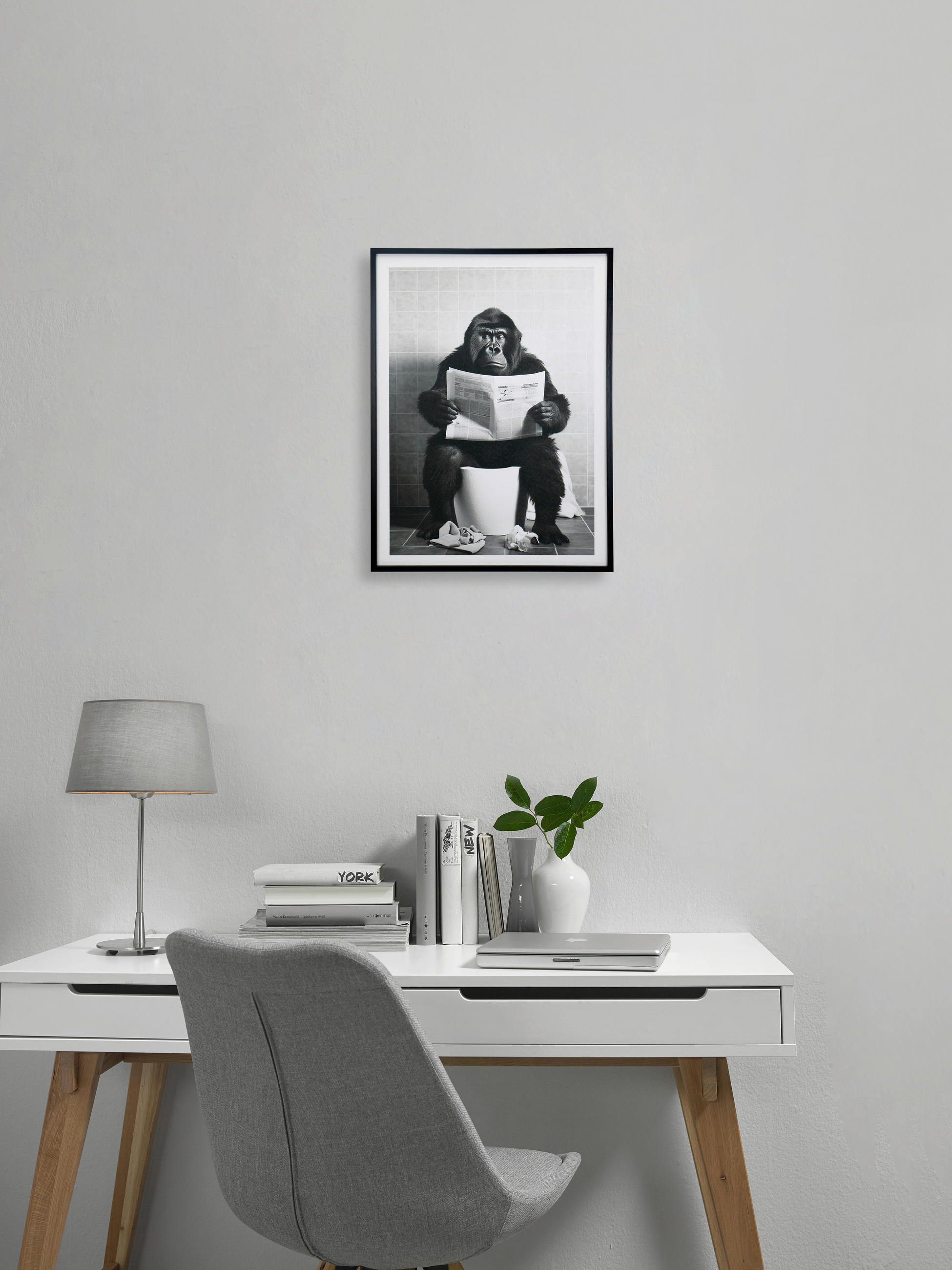 UMETNIŠKI POTISK  50/70 cm   - črna, Trend, umetna masa/tekstil (50/70cm) - Monee