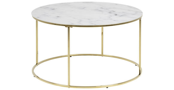COUCHTISCH Milchglas 80/80/45 cm rund Goldfarben - Goldfarben, Trend, Glas/Metall (80/80/45cm) - Carryhome