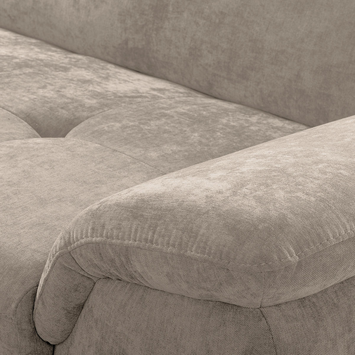 ECKSOFA  Webstoff Taupe  - Taupe/Schwarz, Design, Textil/Metall (195/268cm) - Livetastic