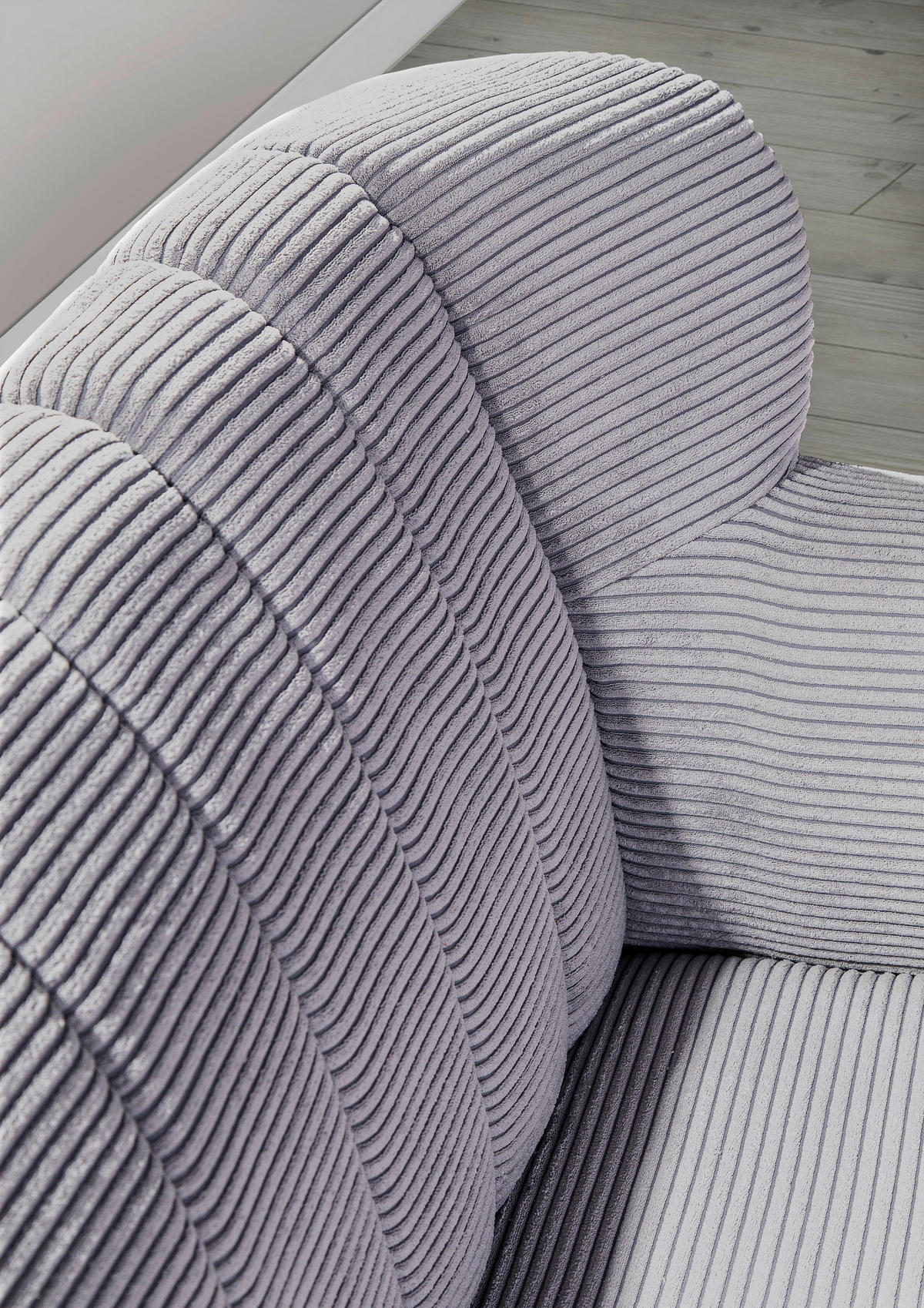 2-SITZER-SOFA Cord Hellgrau  - Dunkelbraun/Hellgrau, Design, Holz/Textil (168/96/75cm)