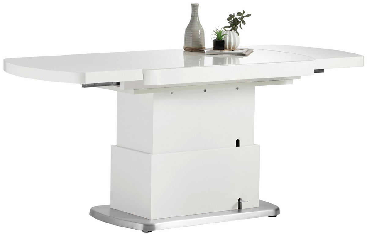 COUCHTISCH in Metall, Glas, Holzwerkstoff 120/75/50 cm  - Silberfarben/Weiß, KONVENTIONELL, Glas/Holzwerkstoff (120/75/50cm) - Venda