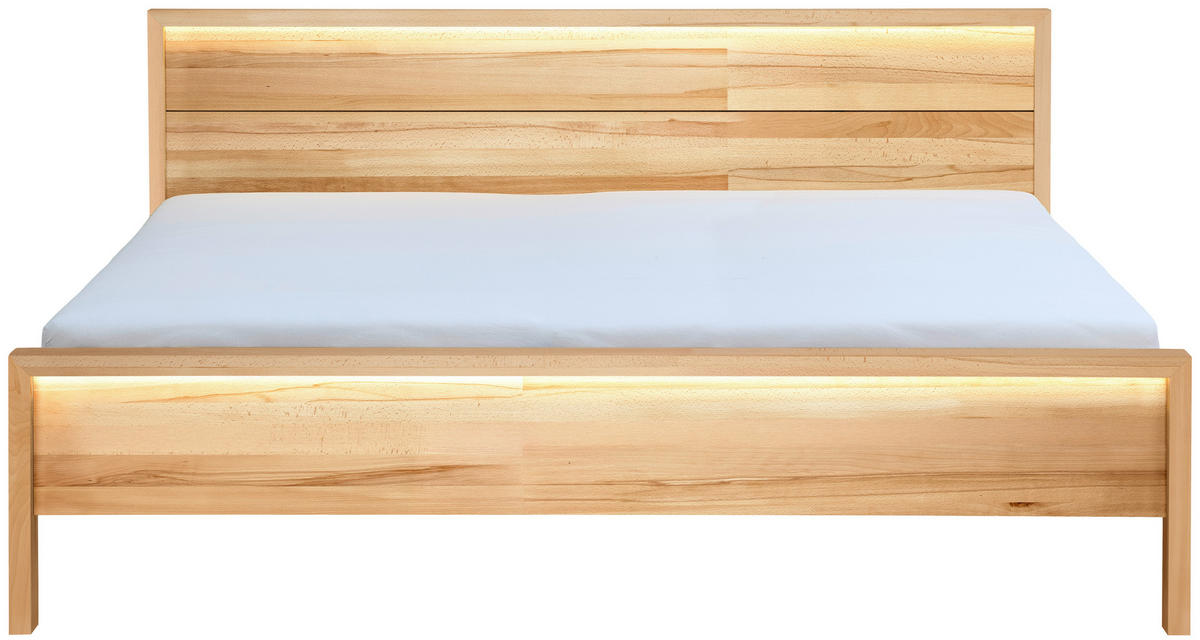 BETT 200/200 cm  in Naturfarben, Kernbuche  - Naturfarben/Kernbuche, MODERN, Holz (200/200cm) - MID.YOU