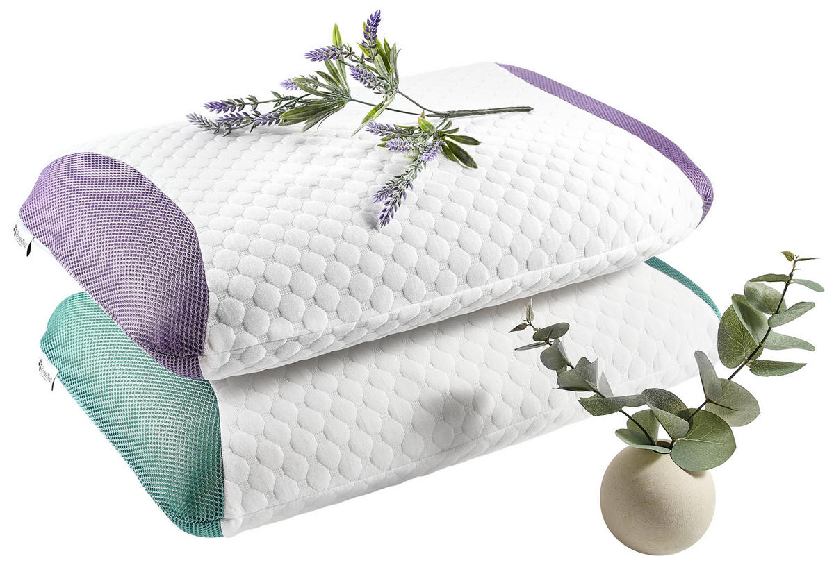 NACKENSTÜTZKISSEN  - Lila/Weiß, Textil (60/40/10cm) - Sleeptex