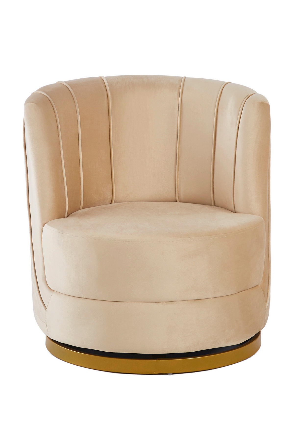 SESSEL in Samt Beige  - Beige/Goldfarben, MODERN, Textil/Metall (68/77/57cm) - Livetastic