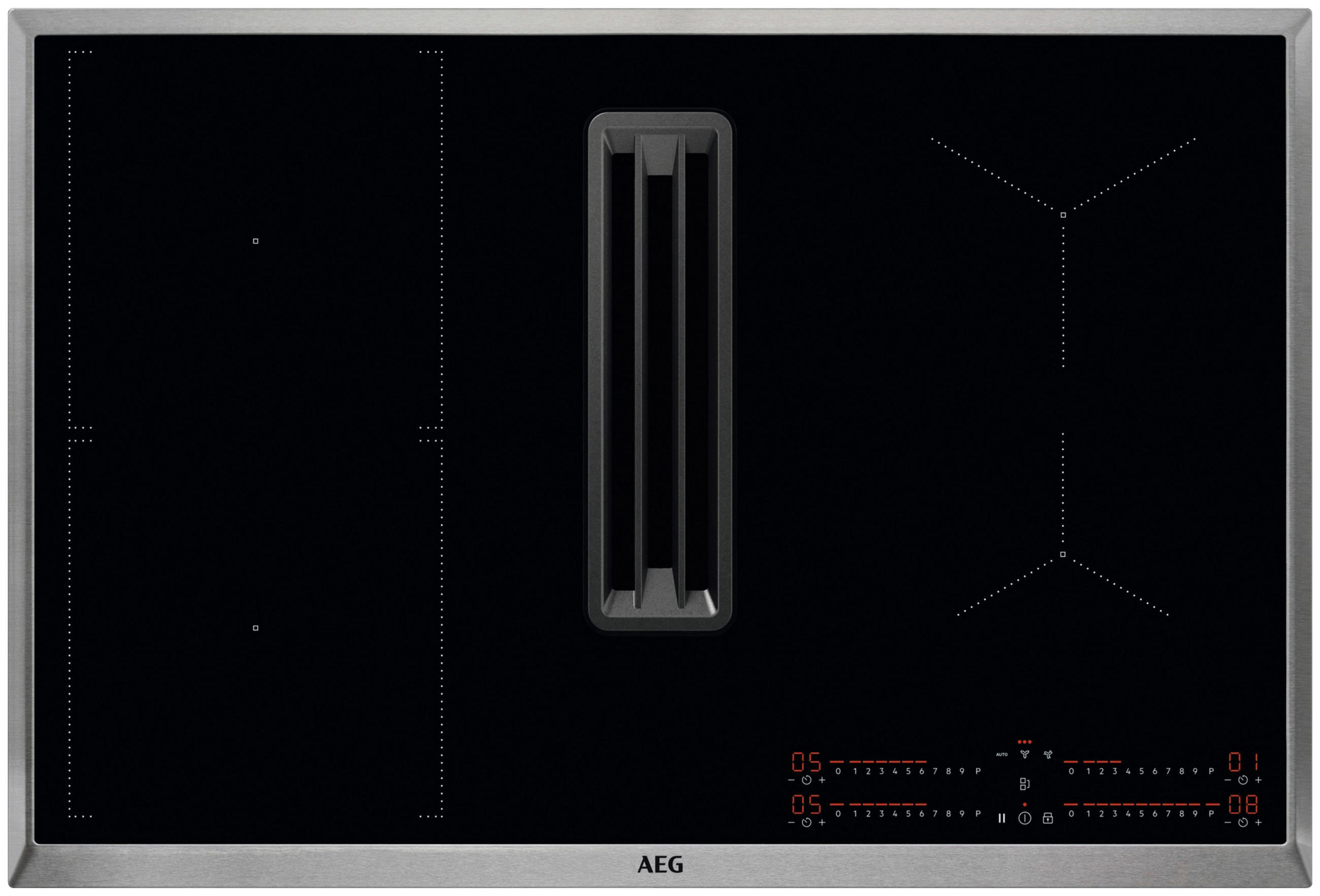 KOCHFELD-DUNSTABZUG-KOMBI CCE84543XB  - Edelstahlfarben/Schwarz, Basics, Glas/Metall (80/20,8/50,6cm) - AEG