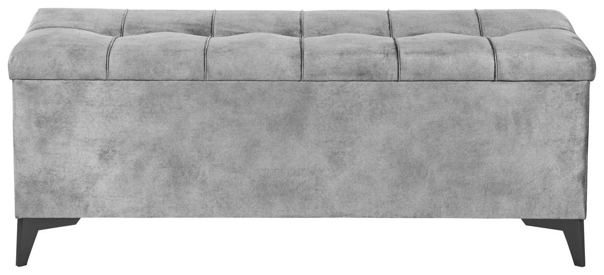 BETTBANK 139/58/50 cm   - Schwarz/Grau, Konventionell, Kunststoff/Textil (139/58/50cm) - Modante