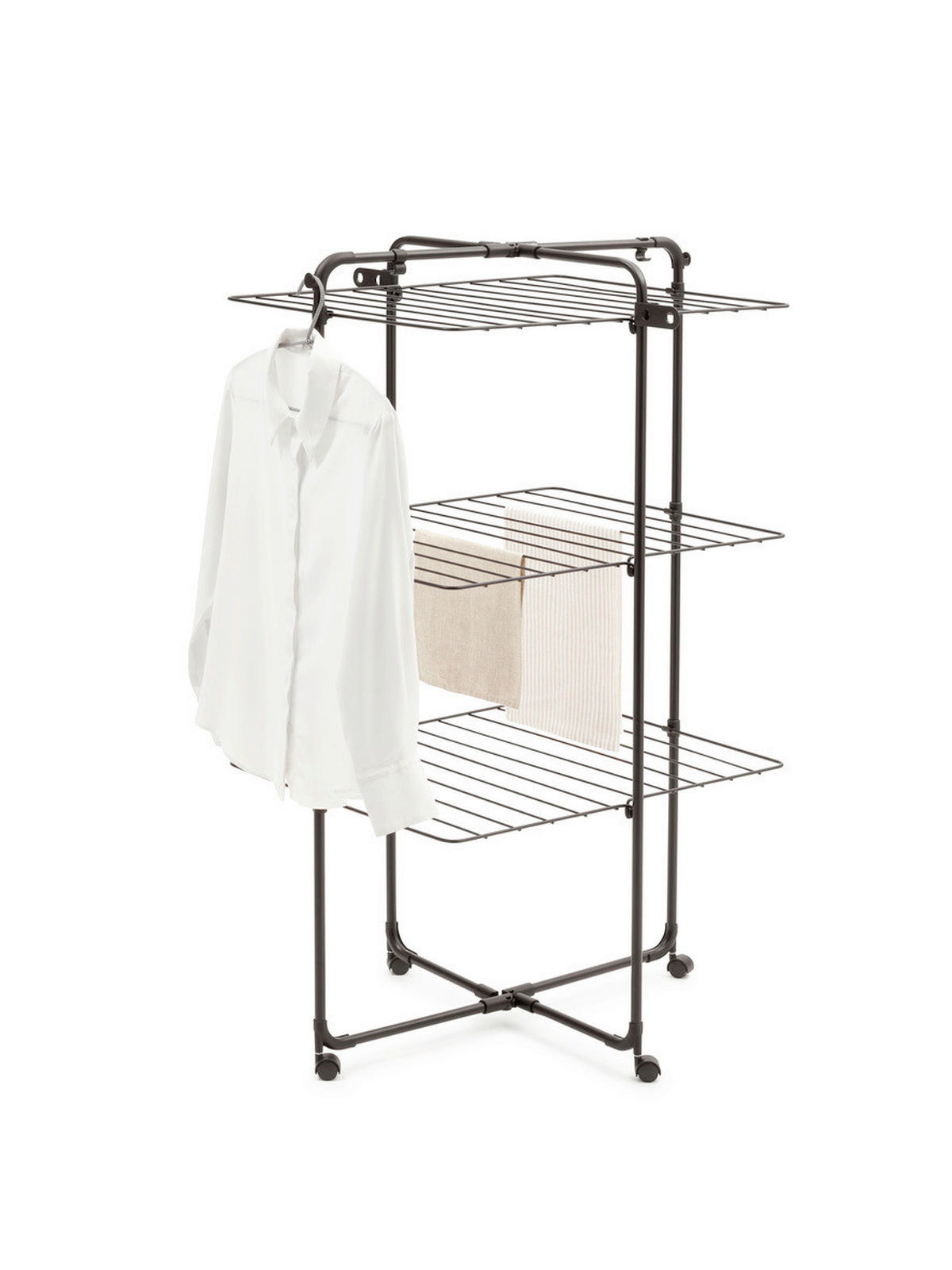 VERTIKALNA SUŠILICA ZA VEŠ - crna, Osnovno, metal (76,2/73,7/125,6cm) - Brabantia