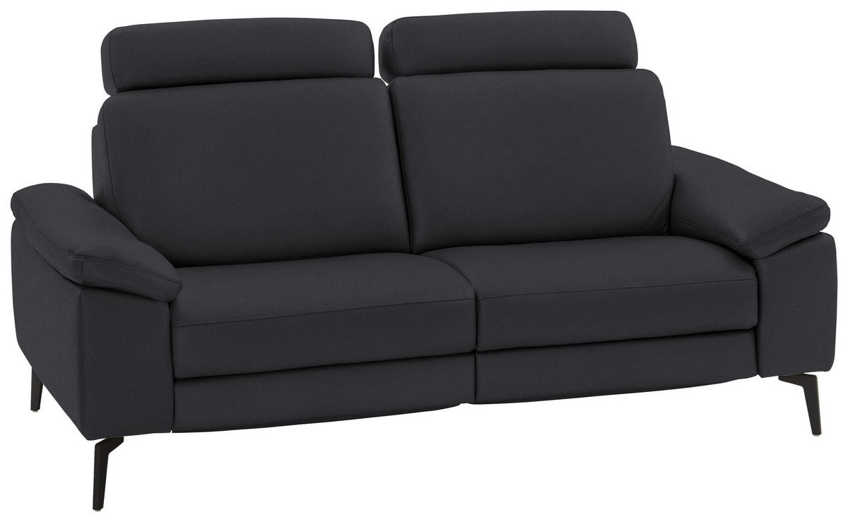 2,5-SITZER in Echtleder Anthrazit  - Anthrazit/Schwarz, Design, Leder/Metall (196/88/100cm) - Valdera