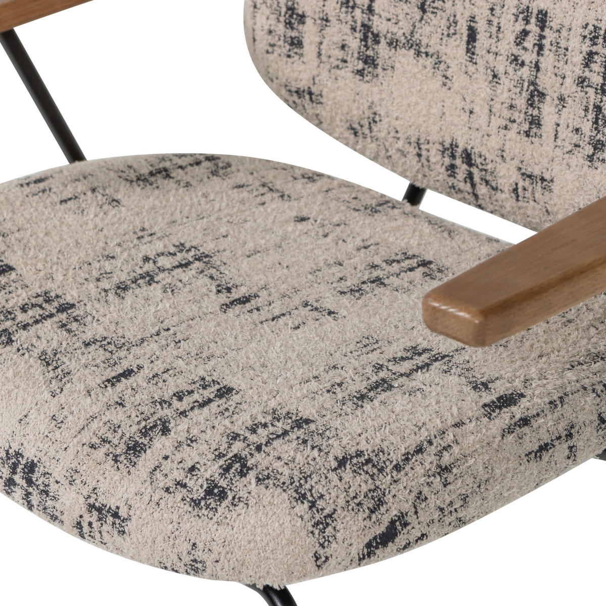 SESSEL in Chenille Beige  - Beige/Schwarz, Design, Holz/Textil (69/69/64cm) - Livetastic