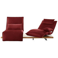 2-SITZER-SOFA in Echtleder Rot  - Eichefarben/Rot, Natur, Leder/Holz (240/63/115cm) - Koinor