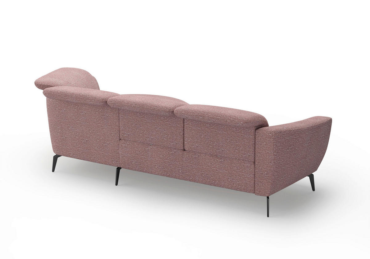 ECKSOFA ZOE E Aubergine Chenille  - Aubergine/Schwarz, KONVENTIONELL, Textil/Metall (309/199cm) - Sit & More