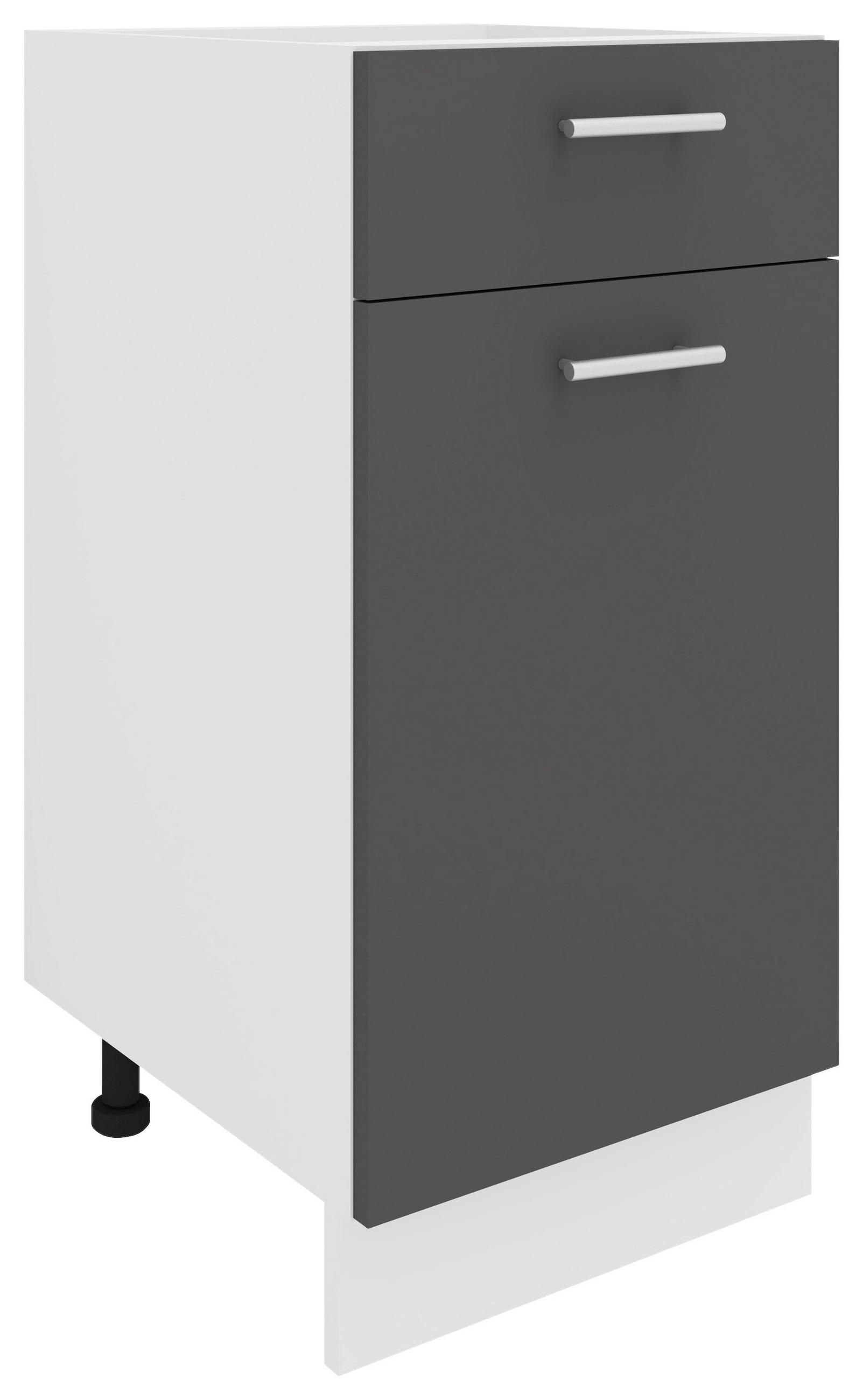 UNTERSCHRANK Anthrazit - Anthrazit/Alufarben, KONVENTIONELL, Holzwerkstoff/Kunststoff (40/82/46cm) - MID.YOU