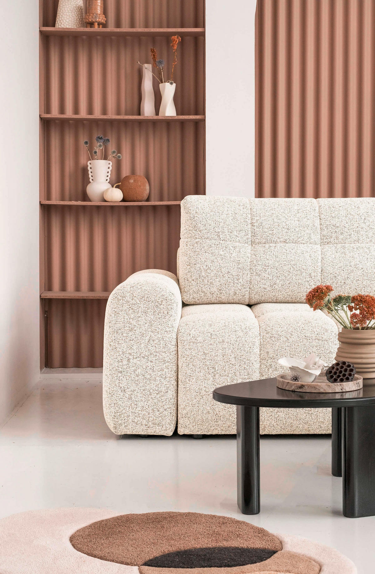 ECKSOFA  Beige  - Beige/Schwarz, Design, Kunststoff/Textil (268/184cm) - MID.YOU