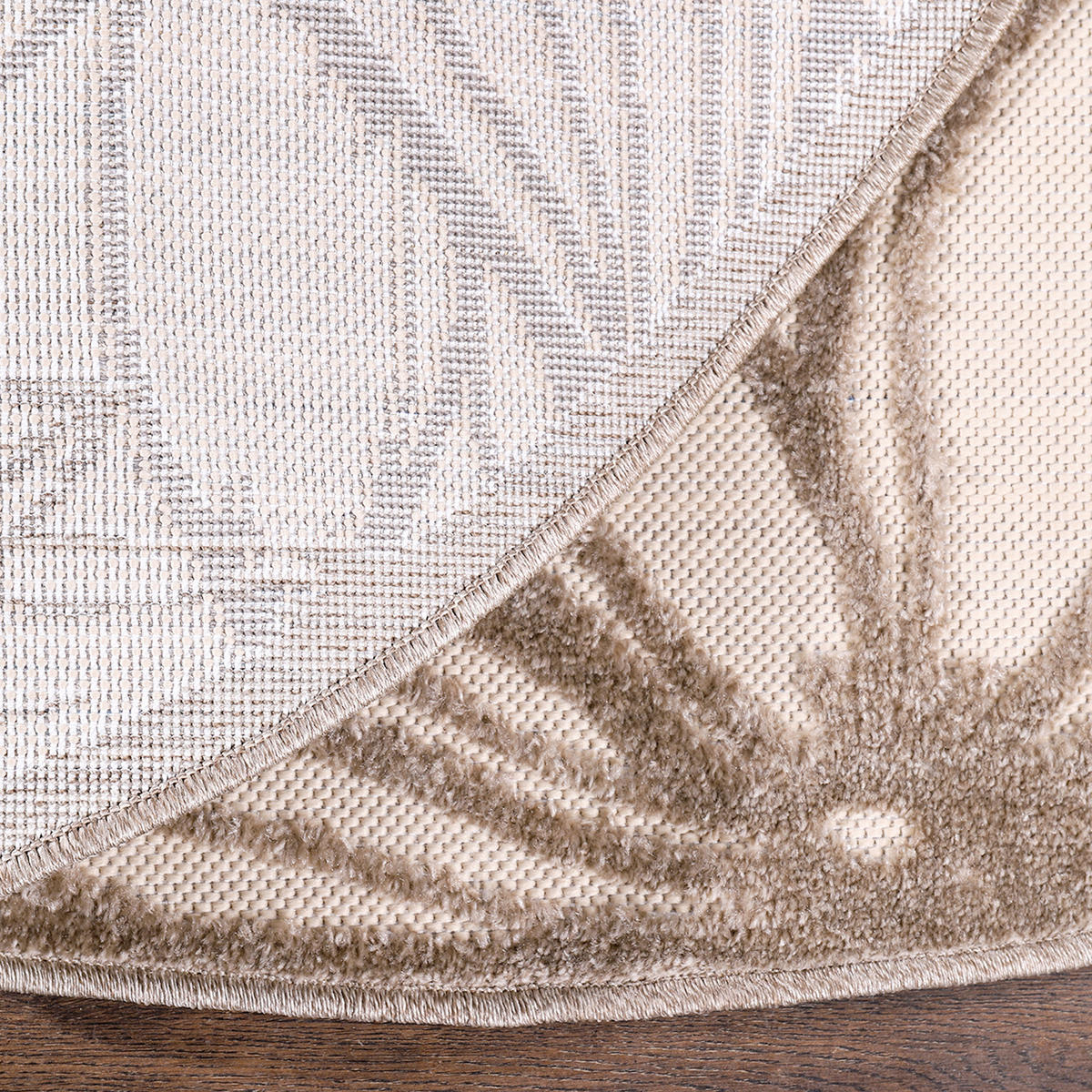 TEPIH ZA UNUTAR./VANJ. UPORAB  120 cm  krem, bež  Floral  - bež/krem, Lifestyle, tekstil/plastika (120cm)