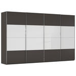 SCHWEBETÜRENSCHRANK  in Graphitfarben, Weiß  - Chromfarben/Graphitfarben, KONVENTIONELL, Glas/Holzwerkstoff (361/223/68cm) - Novel